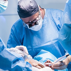 Palm Coast patient getting dental implant surgery