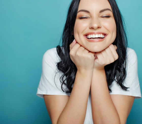 Lady smiles radiantly