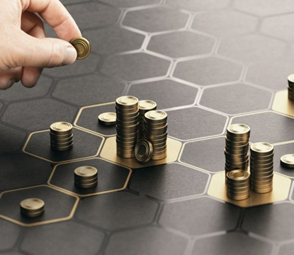 Coins arranged on hexagonal grid