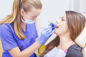 a patient having a cavity filled